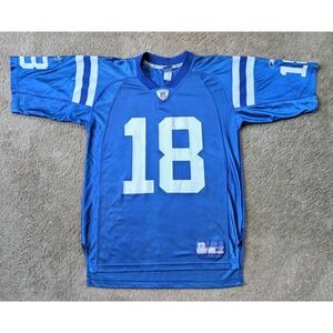 Peyton Manning Indianapolis Colts Jersey Mens Medium Reebok Y2K Blue NFL